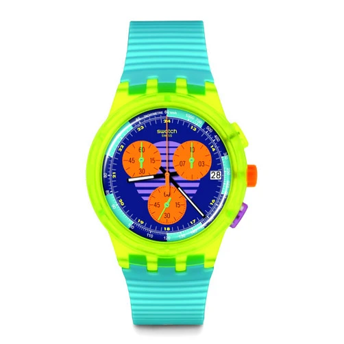 Swatch Casual Watch Multicolor Quartz Plastic NEON Wave