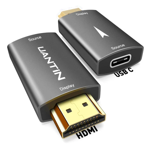 UANTIN USB C to HDMI Adapter [4K@60Hz] Uni-Directional USB Type-C 3.1 Female to HDMI 2.0 Male Converter Thunderbolt 3/4 for MacBook Pro/Air, Galaxy S23, Dell, HP, Surface - 1 Pack