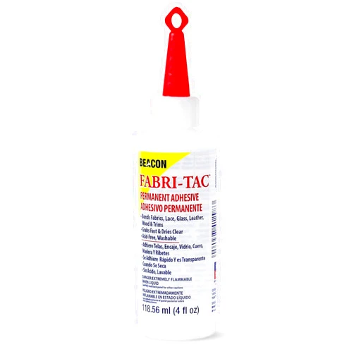Fabri-Tac BEACON Fabri-Tac Premium Fabric Glue - Quick Drying, Crystal Clear, Permanent - for Fabrics, Canvas, Lace, Wood and More, 4-Ounce