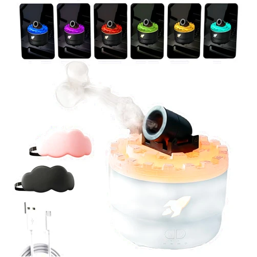 PUENBKO Cannon Blast Aroma Humidifier, Cannon Silent Humidifier, Cannon Blast Aroma Humidifier for Bedroom, Cannon Humidifier Diffuser, Small Home Desktop Humidifier (1pcs White)