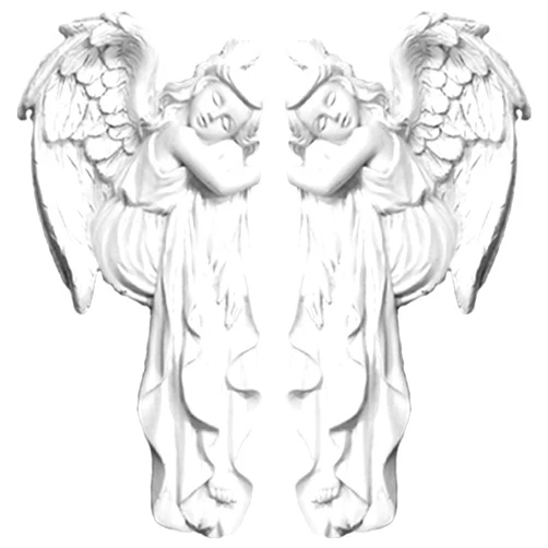 Generic Sleeping Angel Wall Decor - Artistic Angel Wings Corner Scene Props for Shelf, Cabinet, Wall, Window, Furniture