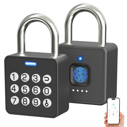 Dhiedas Combination Lock for Locker with Fingerprint, Fingerprint Lock with Code Bluetooth APP Control, Digital Biometric Outdoor Waterproof Pad Lock for Locker Gym Gate Fence School Shed Storage Unit