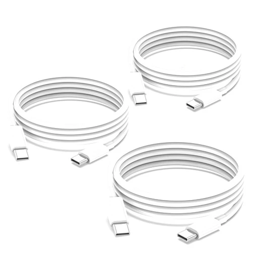 PGQBS 3Pack USB C to USB C Charger Cable 6ft 60W for Apple Long Type C Fast Charging Cord for iPhone 16/Pro Max/Plus/15 for MacBook Pro 2020 IPad Pro12.9/11 for iPad Air 4/5/Mini 6(White) USBC Charge