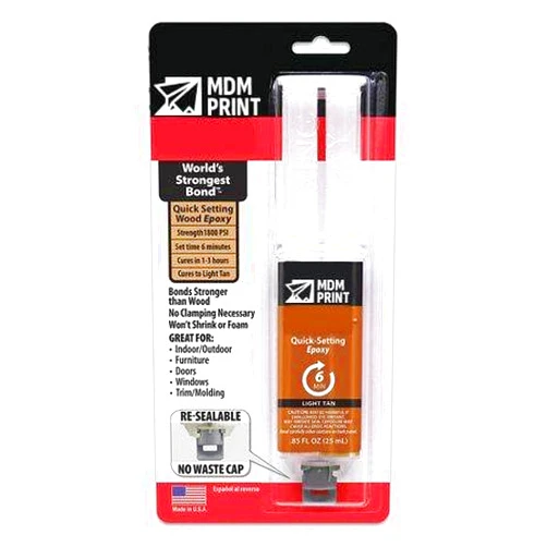 MDMprint Epoxy Adhesive, Dual-Cartridge, 0.85 oz, Tan, 1:1 Mix Ratio, 1 hr Functional Cure