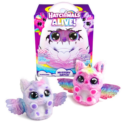Hatchimals Alive, Mystery Hatch Pufficorn, Surprise Interactive Toy & Egg with Mist, Lights & Sounds (Styles May Vary), Kids Toys for Girls & Boys