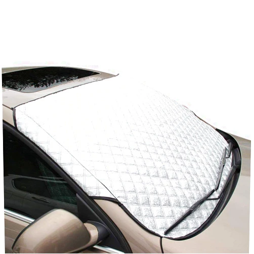 LSXIAO-Car Sun Shade Block 98% of UV Rays Protect Vehicles from Snow, Rain, and Dust Lightweight Foldable Windshield Cover Suitable for Automotive SUV (Color : Silver, Size : 125x148cm)
