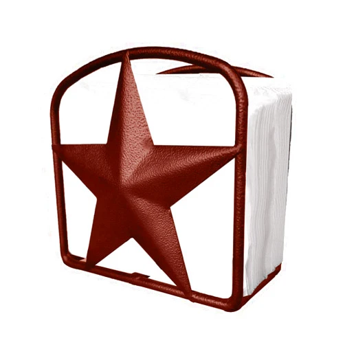 EcoRise Brown Rustic Texas Star Paper Towel Holder, Napkin Holder, Salt and Pepper Shakers Holder, Country Farmhouse Iron Kitchen Counter Accessory Set Holders (Napkin Holder)