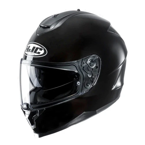 HJC C70 Solid Full Face Motorcycle Helmet with HJ-20M Pin-lock Shield, DOT Approved (Black, Large)