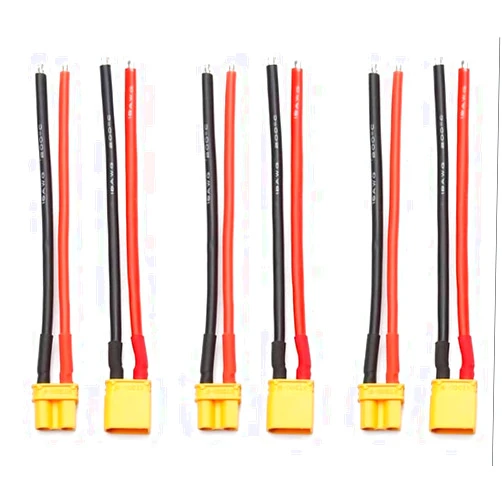 Maihuijia 3pairs 15cm Amass XT30U XT60H XT90H Male Female Plug Connector Adapter Wire Cable with 18AWG Silicone Cable (XT30)