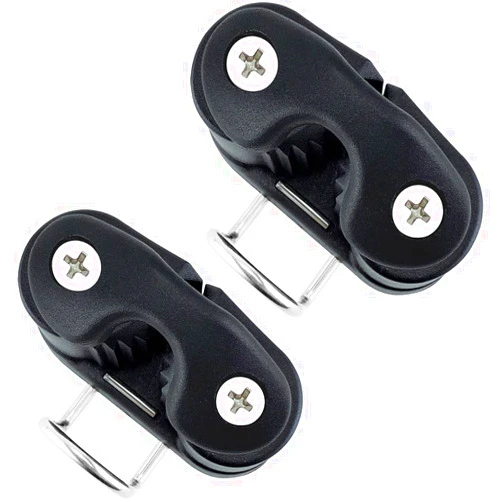 VTurboWay 2 Pcs Cam cleats with Top Wire Flaired Leading Ring(Orange), Nylon Top Cover Tromotes stability, Nylon Cammatic Cleats, Composite 2 Row, Boat Pilates Equipment Fast Entry, For Rope diameter: 1/4