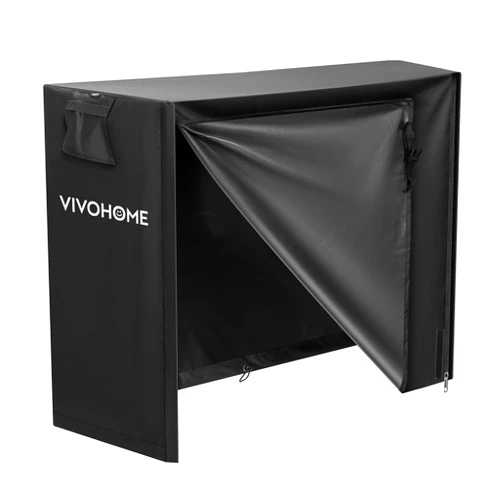 VIVOHOME 4ft Log Rack Cover, Heavy Duty 600D Oxford Outdoor Firewood Storage Cover with Zipper and Hook Loop Tape (Log Rack not Included)