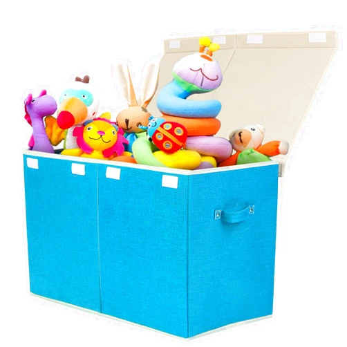 popoly Large Toy Box Chest Storage with Flip-Top Lid, Collapsible Toy Bin Storage Organizer for Boys, Kids, Girls, Toys, Playroom Organizers, 25