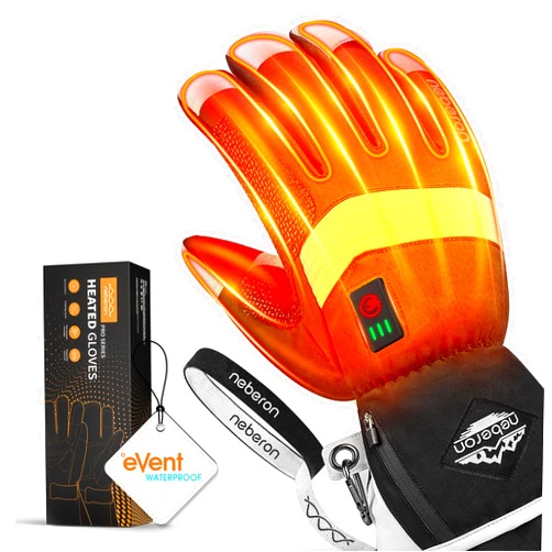Neberon Heated Gloves for Men Women, Electric Heated Work Gloves, Rechargeable 7.6V Battery, 8.5h Warmth, Waterproof Event Heating Glove for Winter Sports, Motorcycle Cycling Skiing Hiking Camping