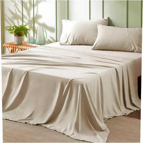 Bedsure Queen Sheet Set - 4 Pieces Soft Queen Size Sheets - Breathable & Cooling - Hotel Luxury - Easy Care Polyester Microfiber Bedding for Women, Men, Linen