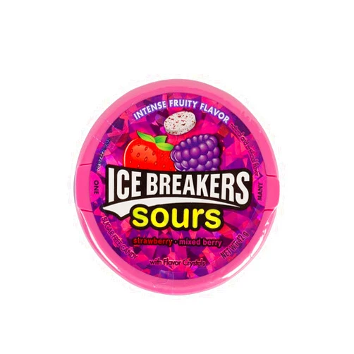 HERSHEY'S Ice Breakers Sours Strawberry-Mixed Berry 1.5 Oz Containers (Pack Of 8), 1.5 Ounce