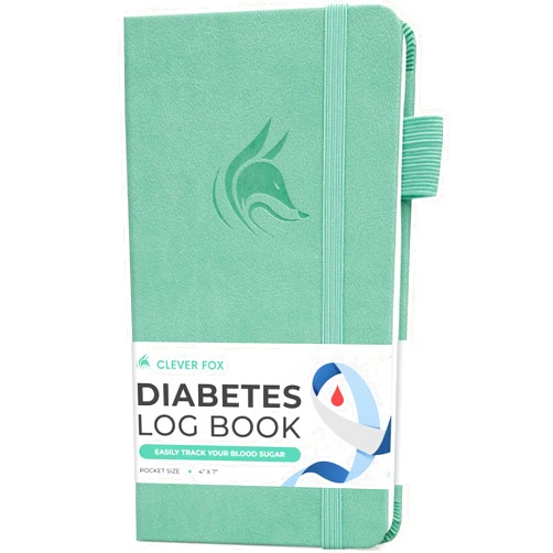 By Clever Fox Clever Fox Diabetes Log Book – Daily Diabetic Food Journal with Blood Glucose Tracker – Blood Sugar Notebook for Diabetics Control (Mint Green)