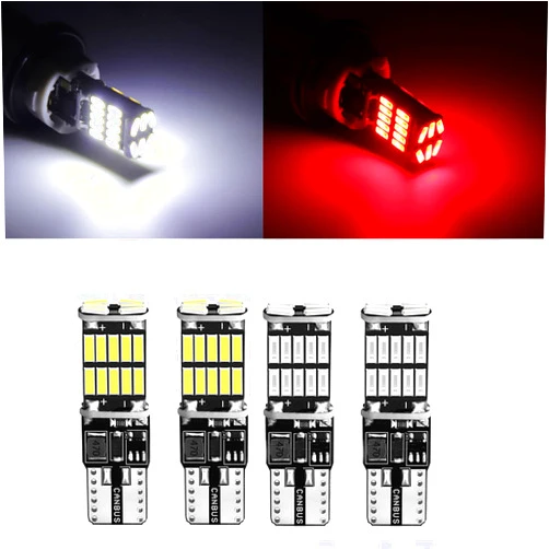 HUOKEDS 6000K Super Bright 168 194 921 912 2825 LED Bulbs for Chevy, Dodge Ram, Ford, GMC Sierra and Toyota Cargo Light & 3rd Brake Light Combo (White & Red)