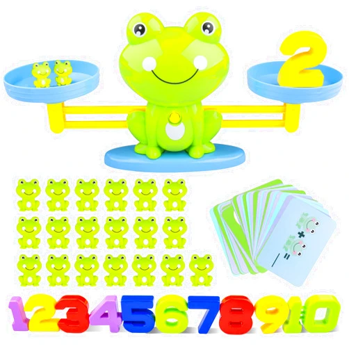 INPHER Frog Balance Math Game, 85 Piece Kids Kindergarten Toddler Learning Games Preschool Learning Activities Educational Toys for 3 4 5 6 7 Year Old STEM Montessori Number Counting Toy