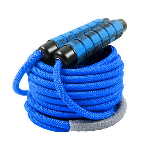 AIRLAXER 16 FT Long Jump Rope for Kids Adults,Double Dutch Jump Rope,Adjustable Skipping Ropes with High-strength Nylon Braided Rope Core,360°Rotation Not Entangled,Long Enough for 2-4 Jumpers.Blue