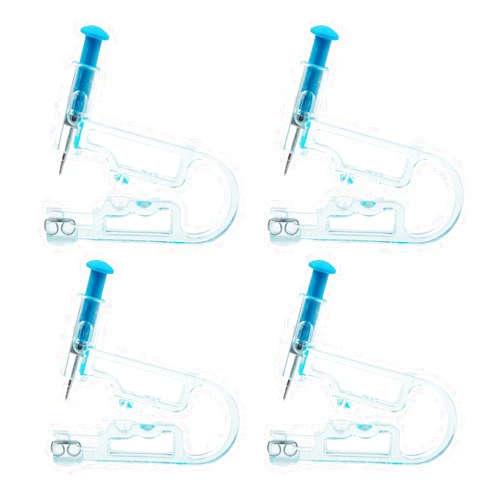 NYKKOLA 4pcs Disposable Safety Sterile Ear Piercing Gun Unit Tool With Ear Stud Asepsis Pierce Kit
