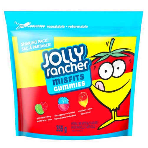 HERSHEY'S Jolly Rancher Misfits Assorted Original Gummies, 355g/12.4 oz, Sharing Bag, Imported from Canada)