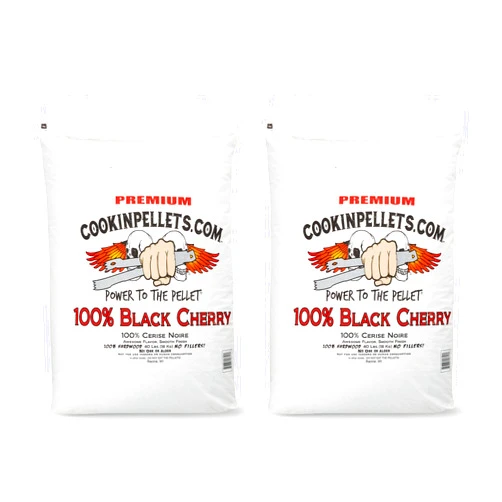 CookinPellets 40-Pound Premium All-Natural Black Cherry Hardwood Grill Smoker Wood Pellets, No Bark or Fillers, for BBQ, Meat, and Veggies (2 Pack)