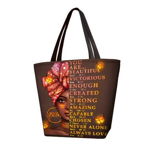 IAGM Afro Women Tote Bags African American Shoulder Bag Black Girl Magic Satchel Handbags For Shopping,Work,Grocery,Gym