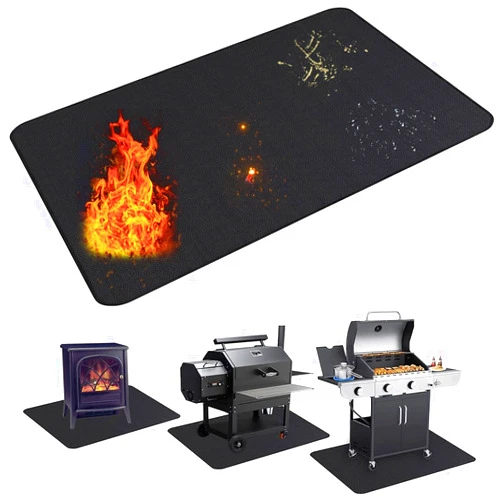 UBeesize Large 65 x 48 inches Under Grill Mat for Outdoor Grill,Double-Sided Fireproof Grill Pad,Indoor Fireplace/Fire Pit Mat,Oil-Proof Waterproof BBQ Protector for Decks and Patios