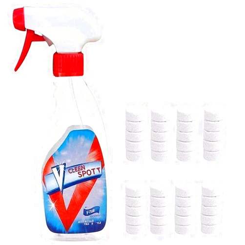 Jialansm Multifunctional Solid Effervescent Tablets, Deep Cleaning In Bathrooms And Kitchens Tablets, Portable Cleaning In Plastic Water Bottles Tablets (Basic Set)