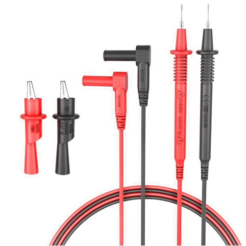 HANDSKIT Test Leads Set Multimeter Leads and Alligator Clips, Insulated Test Leads CAT III 1000V with Threaded Alligator Clips, 4mm Test Leads Threaded Probes Tip