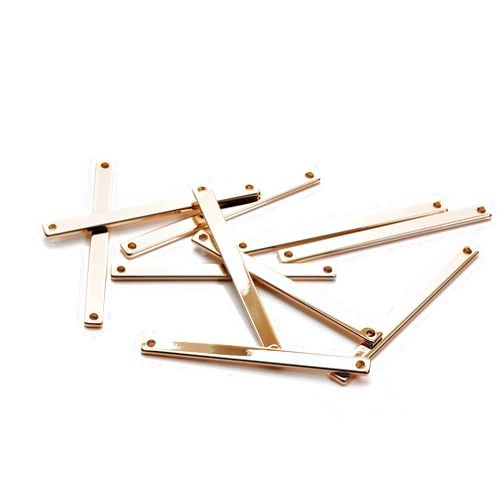 Mignon Supply 10 Pieces - 16K Rose Gold Plated Long Skinny Stamping Blank Horizontal Bar Ready to Stamp Jewelry Supply Craft Supplies Mignon and Mignon 1.57