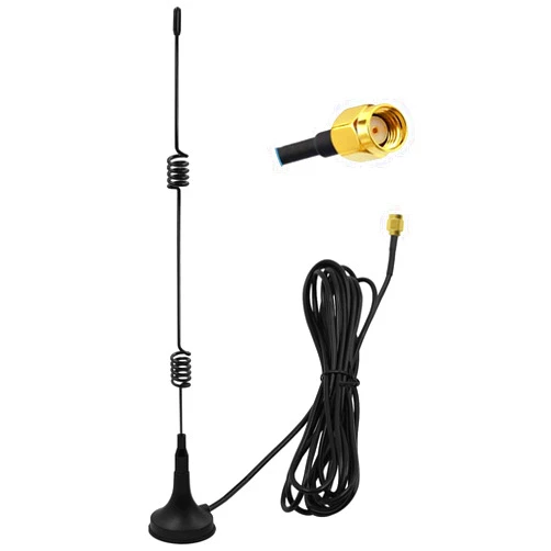 Sebikam High Gain Wi-fi Booster HD Wireless Camera Antenna with Magnetic Stand Base 9.85Ft Extension Cable, 2.4GHz, RP-SMA Male Connector（Female）,Black