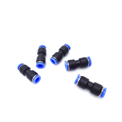 IVLPHA Push to Connect Fitting 8mm Tube OD, Pneumatic Air Water Straight Union Two Way Connector/Coupler (Pack of 5)