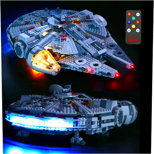 BRIKSMAX Led Lighting Kit for Millennium Falcon - Compatible with Lego 75257 Building Blocks Model - Upgraded Version with Remote Control - Not Include The Lego Set
