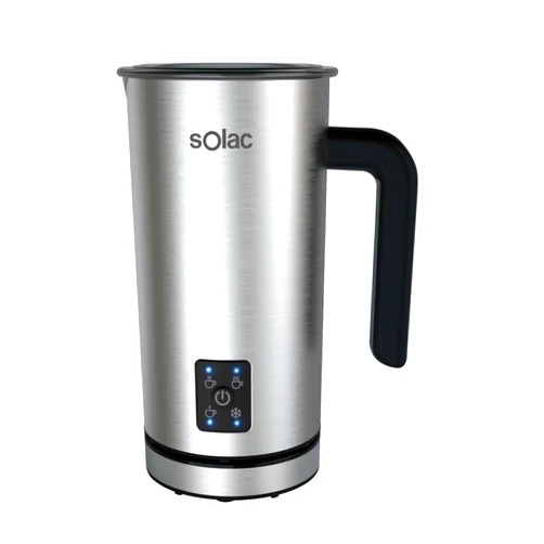 Solac Pro Foam Stainless-Steel Milk Frother & Hot Chocolate Mixer, Metal & Black, SPF500, 17 oz