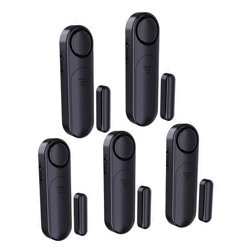 AKOYU 5-Pack Window Alarms for Home Security, 120dB Door and Window Open Sensor Chime for Kid Safety, Pool Safety, Sliding Door, DIY Protection, Easy Installation, Ideal for Home,Garage,Apartment (Black)