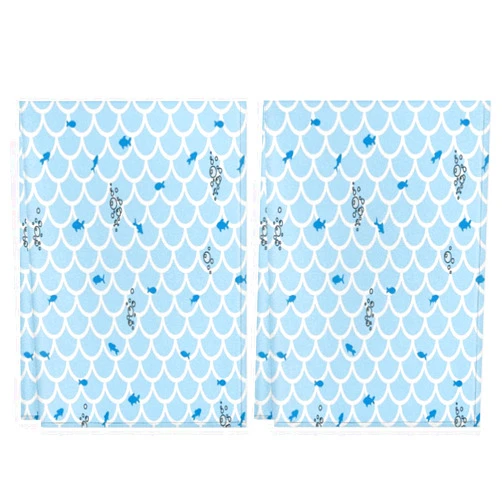Kolabimo Funny Fish Kitchen Towels Set of 2 Soft Absorbent Dish Towels Decorative Reusable Hand Towel Cleaning Dish Cloth for Home Kitchen Hotel Baking 28.3x17.7 in