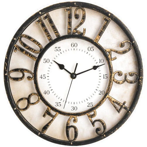ZOOFOX 12 Inch Retro Wall Clock, Silent Non-Ticking Battery Operated Movement Decorative Round Quartz Wall Clock, Raised 3D Arabic Numeral Clock for Home, Living Room, Kitchen, Office