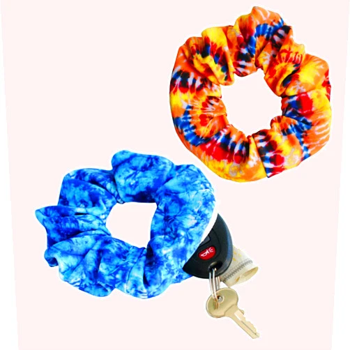 RUNchie Tempo Run Collection, 2pc Athletic Knit Scrunchie Set with Hidden Zipper Pocket
