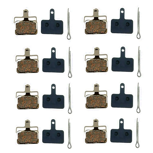 Bstenky 8 Pairs Bike Brake Pads Resin Semi-Metal Bicycle Disc Brake Pads Compatible with TRP Tektro Shimano Deore Br-M575 M515 T615 T675 M505 M416 M495 M395 M486 Disc Brakes