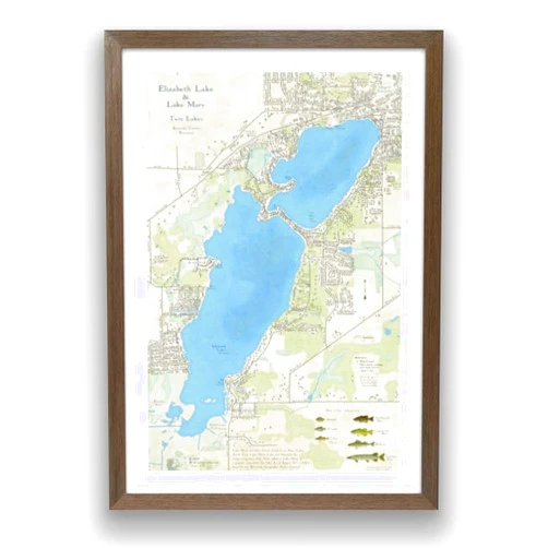 Wiscartography.com Elizabeth Lake and Lake Mary (Lake Marie) in Kenosha County Wisconsin