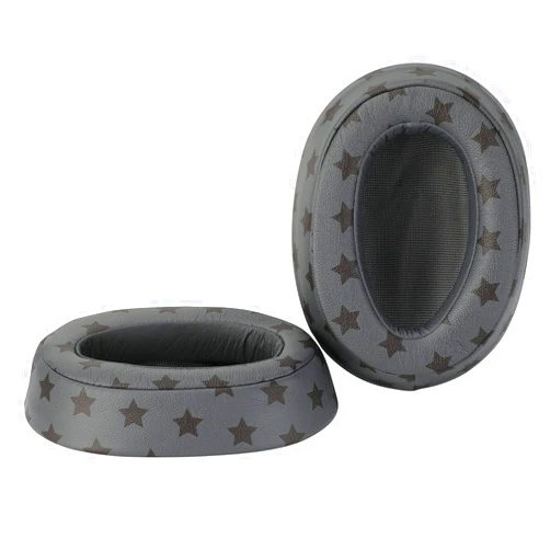 Krone Kalpasmos Replacement Earpads for Sony WH-H900N H.Ear On 2, Compatible with Sony MDR-100ABN Headphones, Protein Leather Memory Foam Cushion Sony Headset Repair Part, Star Pattern Grey