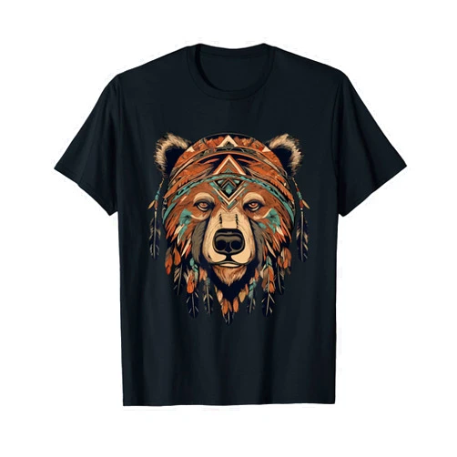 Native American Totem Animal Dreamcatcher by Ray C Native American Bear Artwork T-Shirt
