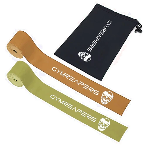 Gymreapers Floss Muscle Bands for Recovery & Flossing Sore Muscles and Increasing Mobility - Compression Stretch Band Pair with Carrying Case
