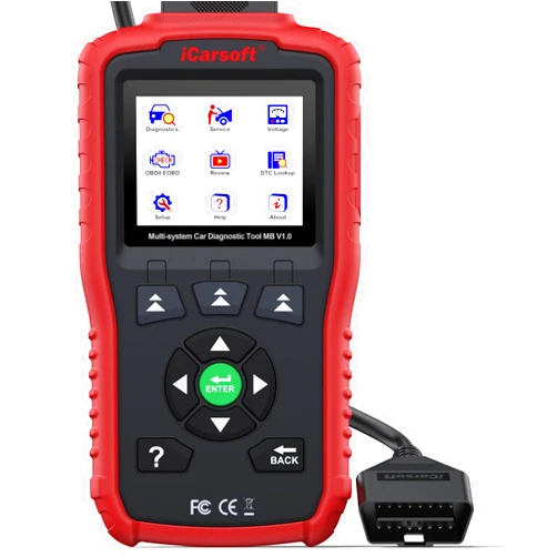 ICarsoft OBD2 Scanner AUTO Diagnostic Tool iCarsoft MB V1.0 for Benz/Sprinter/Smart, Full System ABS/SRS/Transmission/Check Engine Car Code Reader, MIL/SAS/Oil Reset/Battery Test/Live Data