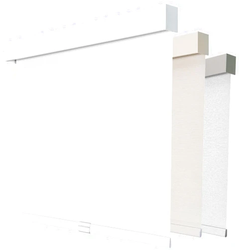 Joydeco 100% Blackout Roller Shades (Pro), Free-Stop Cordless Blinds for Windows, UV Protection, Natural Woven Blinds for Home and Office, Light-Proof Aluminum Cover (White, Custom Size)
