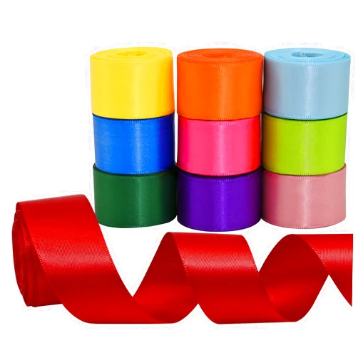 Rilisili Double Face 10 Colors 50 Yard Satin Ribbon 1 Inch X 5 Yard/Roll Rainbow Ribbon Multicolor Fabric Ribbon Perfect for Wedding Christmas Gift Wrapping Hair Bows & Other Craft Projects