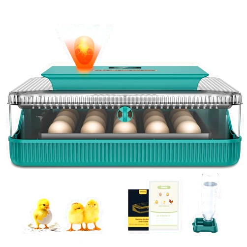 Chtoocy 25 Egg Incubator for Hatching Eggs Chicks w Automatic Turner, LED Humidity Display, Candler and Day Tractor for Chicken, Duck, and Quail Turkey Hatching Chicks