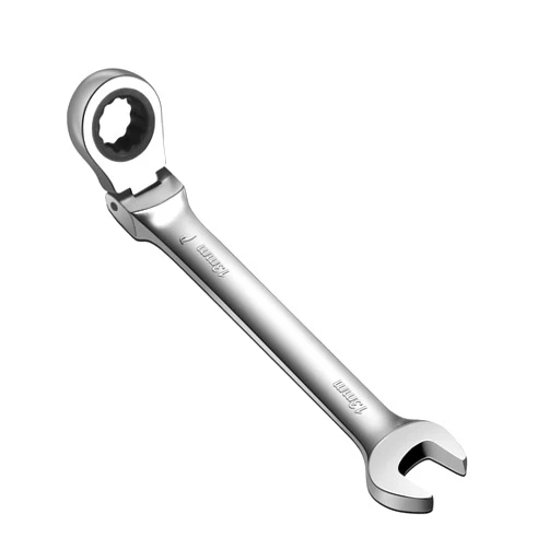 WISEUP Ratchet Wrench, 13mm Industrial Grade Wrench, 2 in1 CR-V Forged Flex Head Ratcheting Wrench Anti-bending Hand Tools