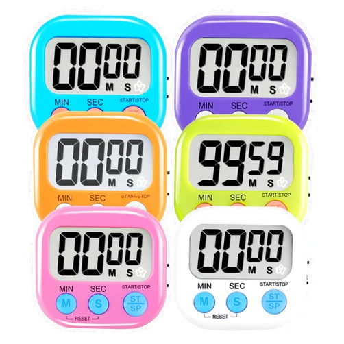 HADDOCK 6 Pack Multi-Function Electronic Timer - Magnetic Digital Timers Big LCD Display The Loud/Silent Switch Countdown Timer Extensively Use in Break Time, Cooking,Gym, Meeting, Classroom